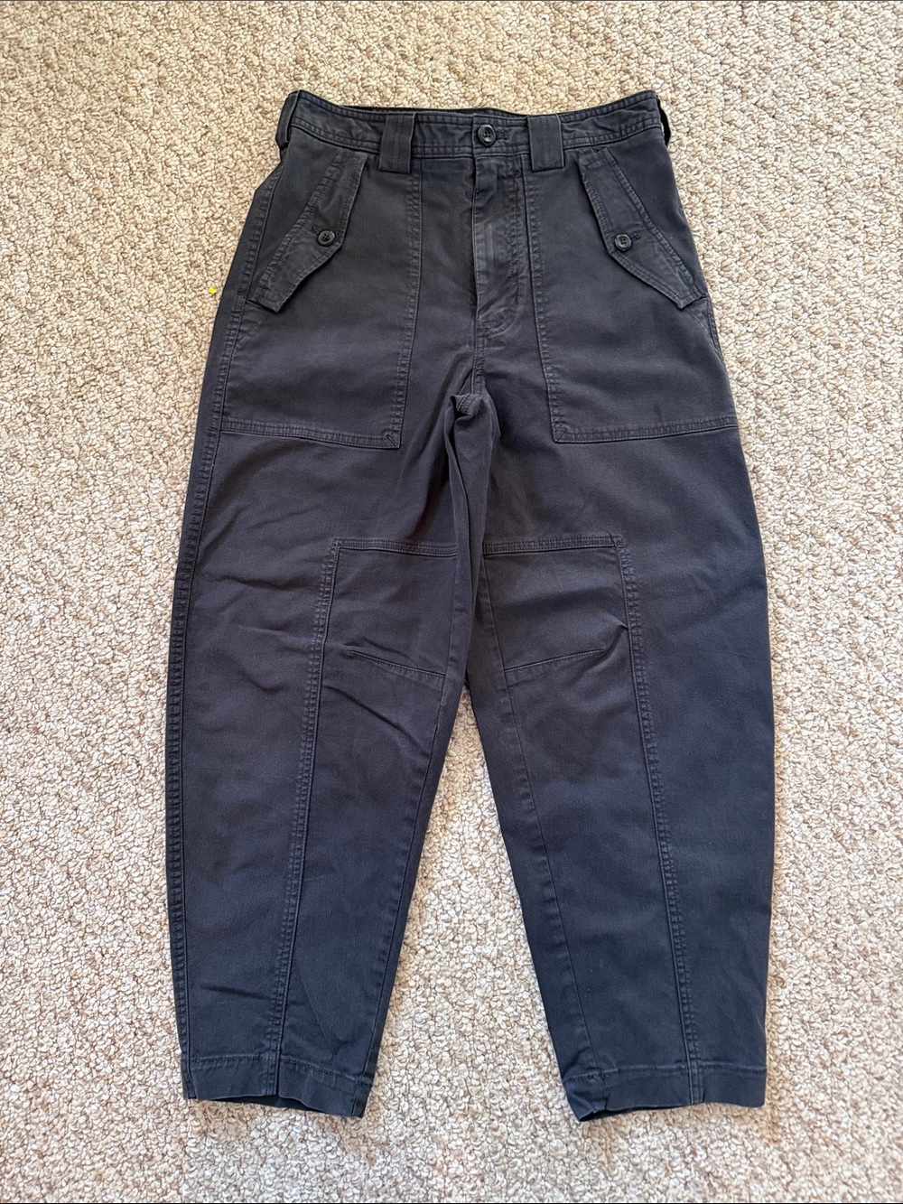 Banana Republic Black Barrel Leg Utility Pants
